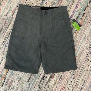 Volcom, dark gray, boy’s zipper front shorts, size 22 (8 slim)